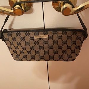 •GUCCI• GG Monogram Canvas Leather Shoulder Bag